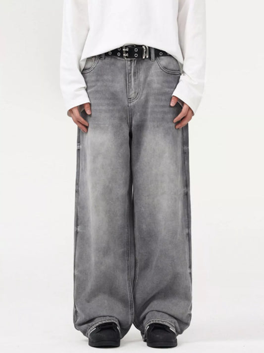 Men's Vintage Wash Wide Leg Jeans
