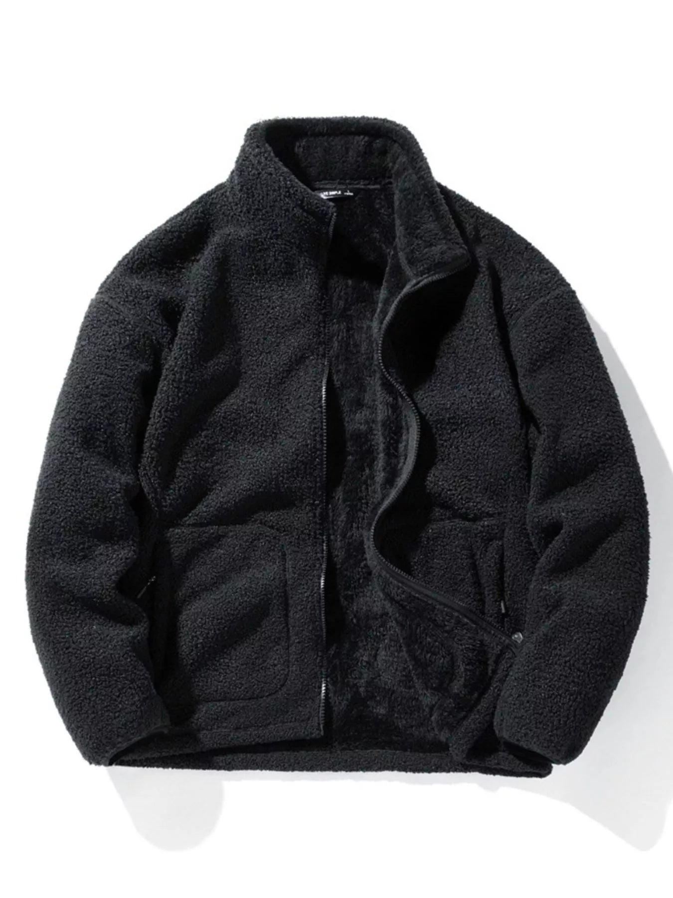 Men's Plus Size Cozy Fleece Zip-Up Jacket