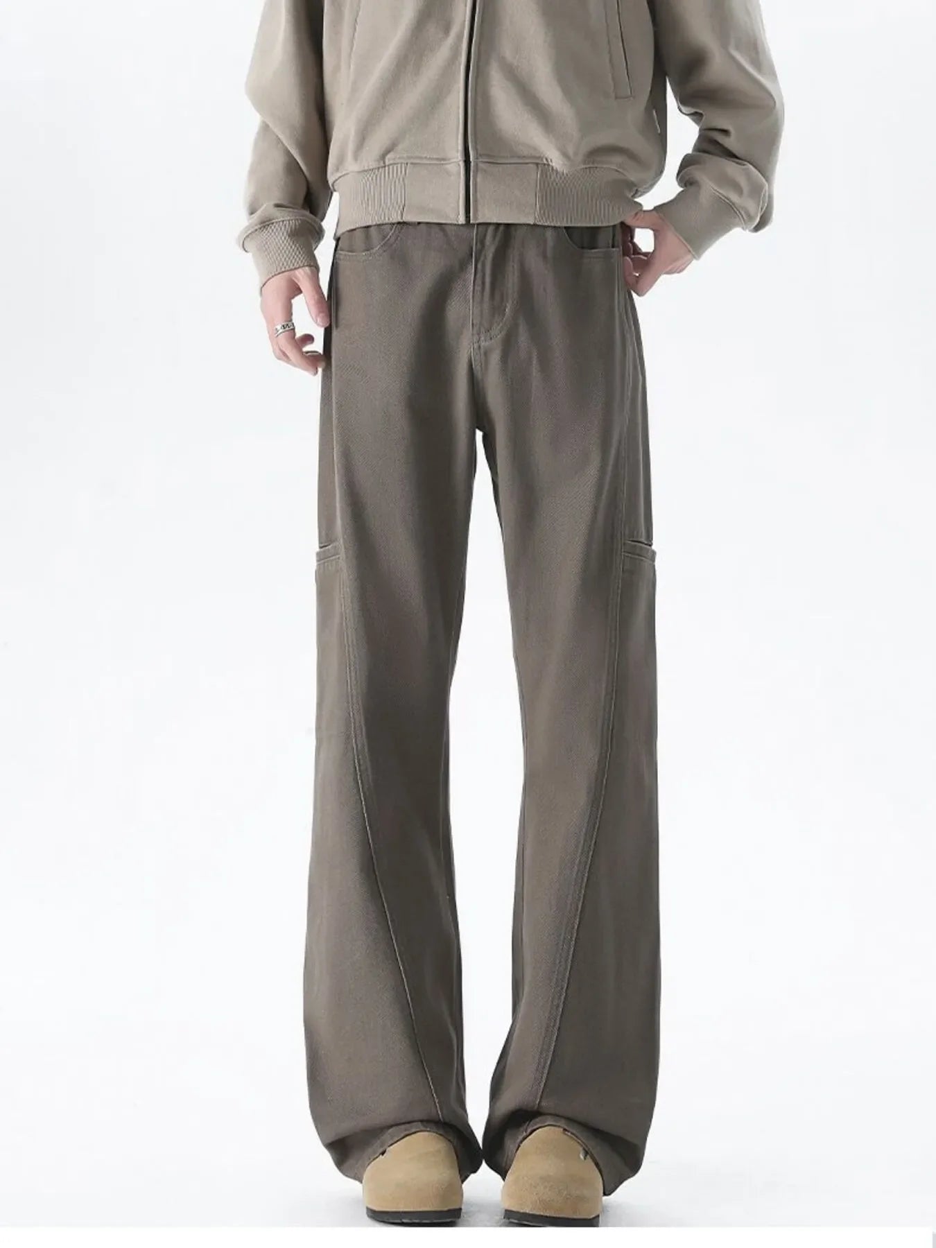 Men's Plus Size Relaxed Fit Wide Leg Casual Pants