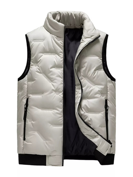 Men's Plus Size Zip Up Padded Quilted Vest