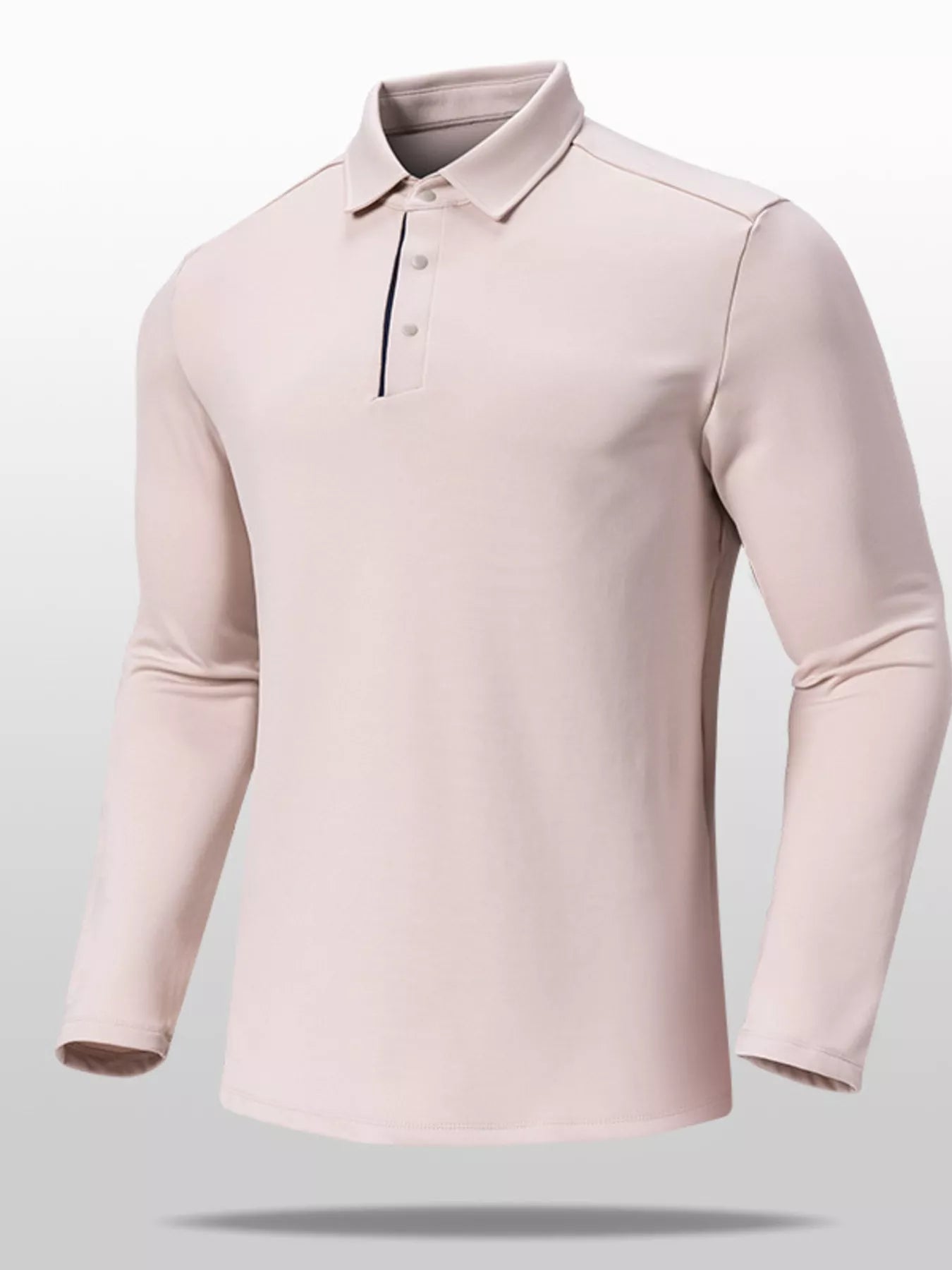 Men's Plus Size Long Sleeve Slim Fit Polo Shirt