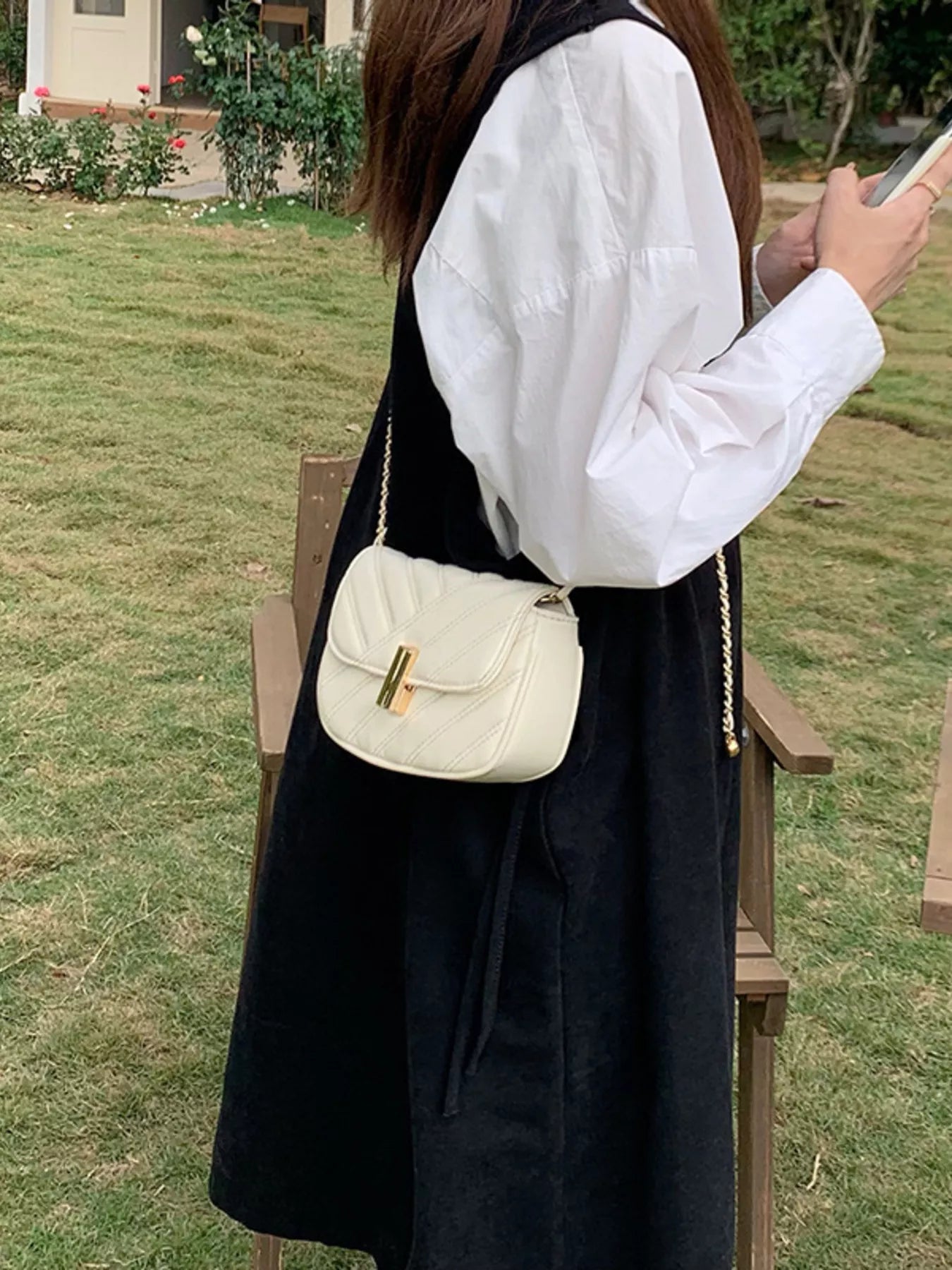 Quilted Flap Chain Crossbody Bag
