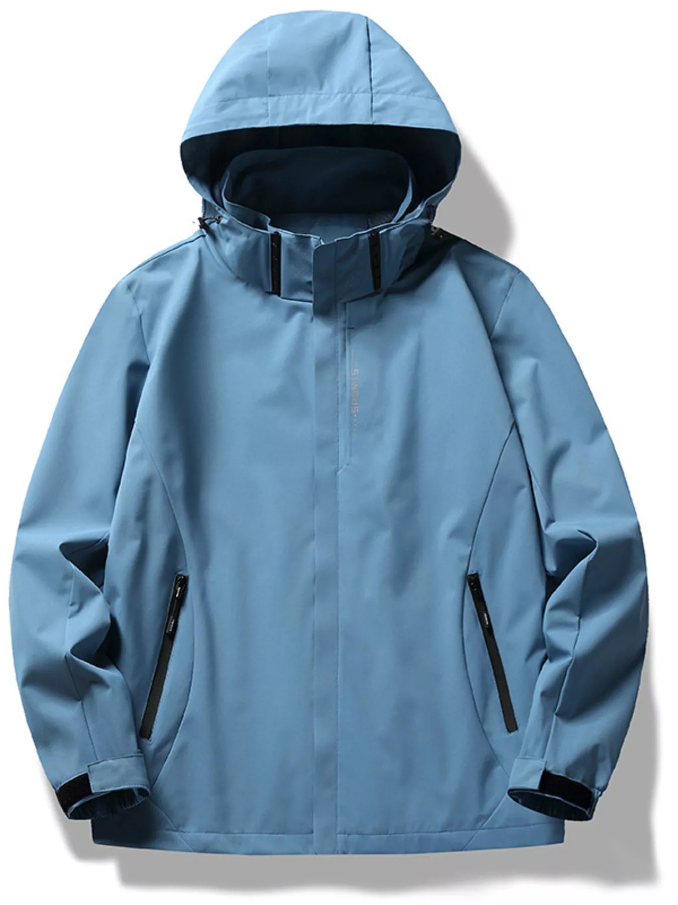 Men's Plus Size Hooded Waterproof Zip Up Jacket