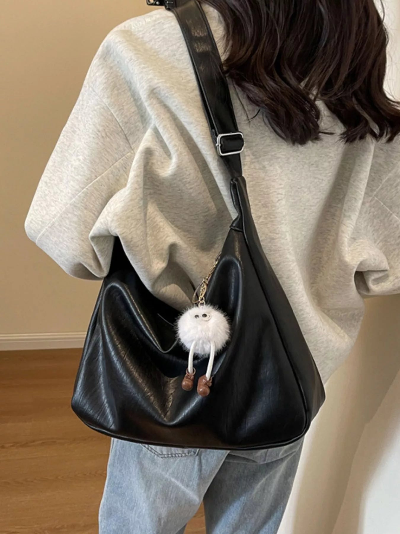 Leather Adjustable Strap Crossbody Bag