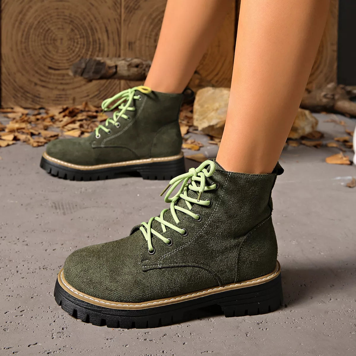 Lace-Up Ankle Boots