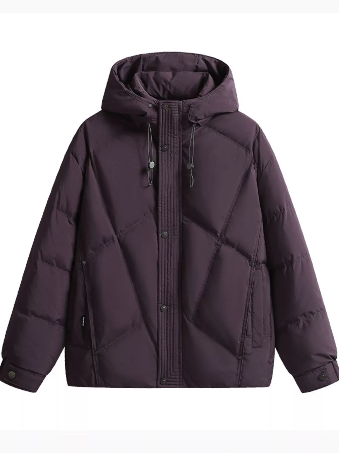 Men's Plus Size Diamond Quilted Hooded Puffer Jacket