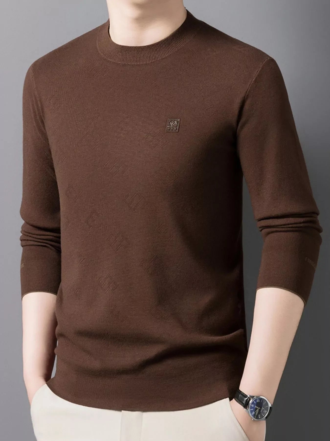 Men's Plus Size Round Neck Slim Fit Knit Top