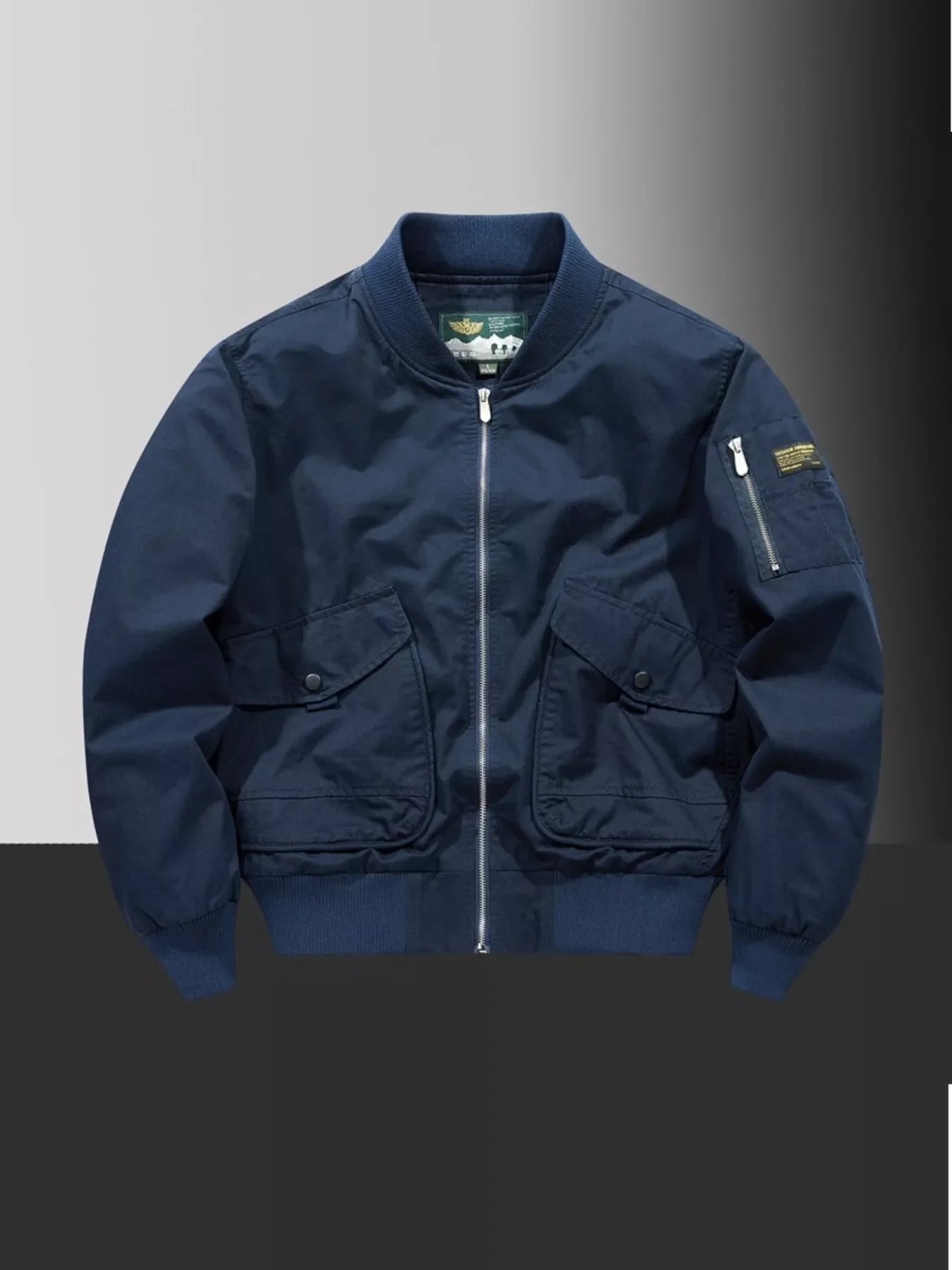 Men's Plus Size Zip Up Long Sleeve Jacket