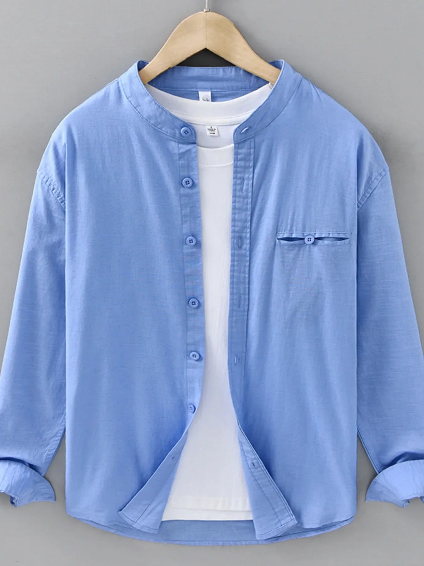 Men's Plus Size Casual Button Up Long Sleeve Shirt