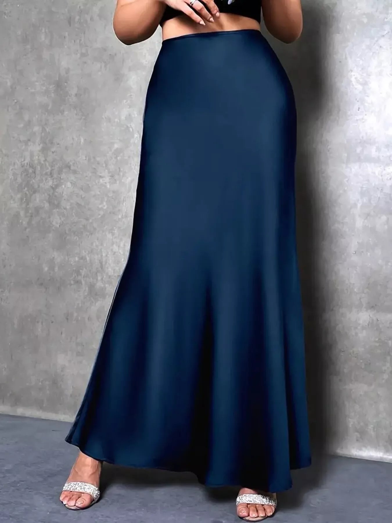 Satin High Waist Maxi Skirt