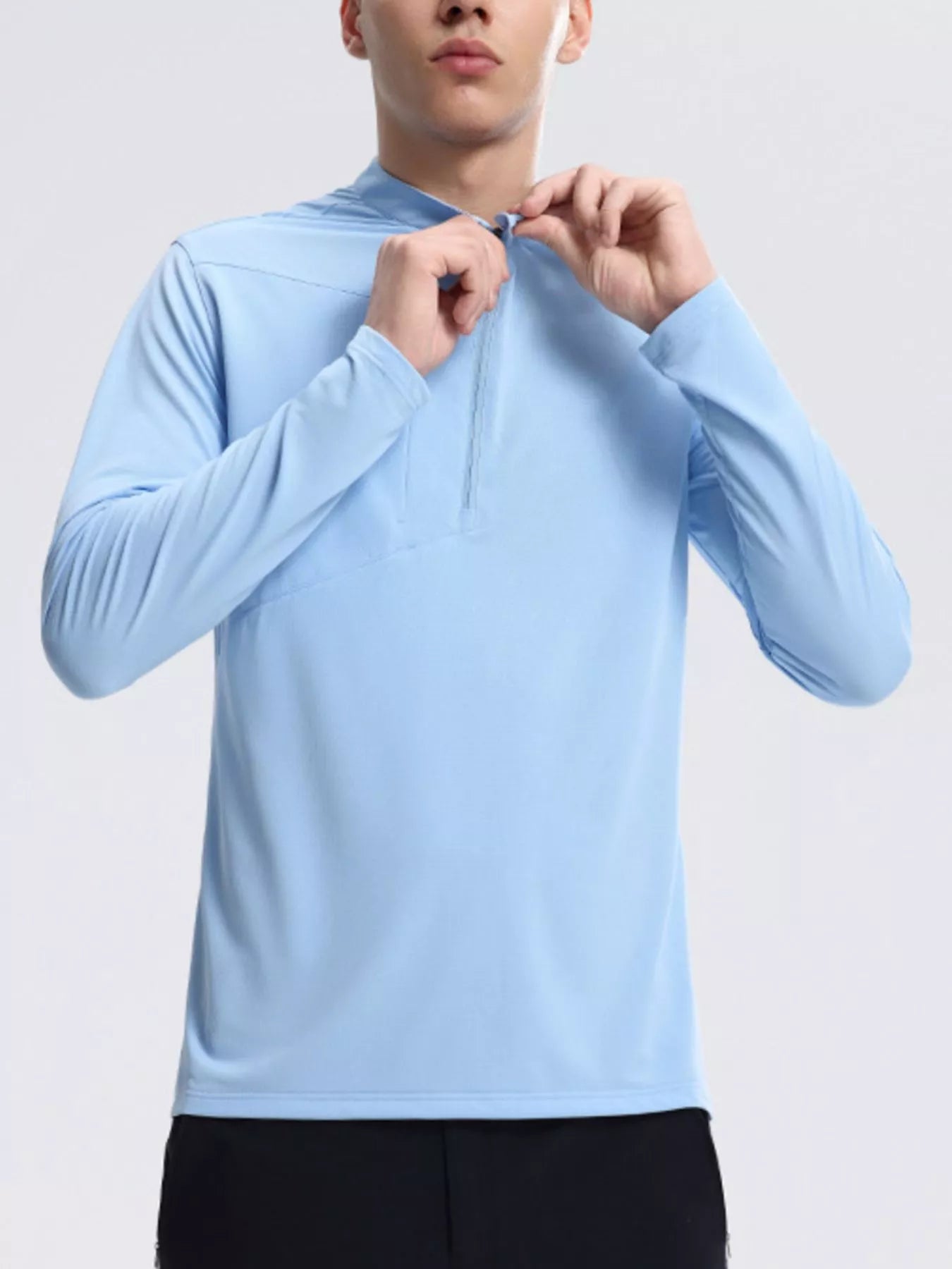 Men's Plus Size Slim Fit Quarter-Zip Sweatshirt
