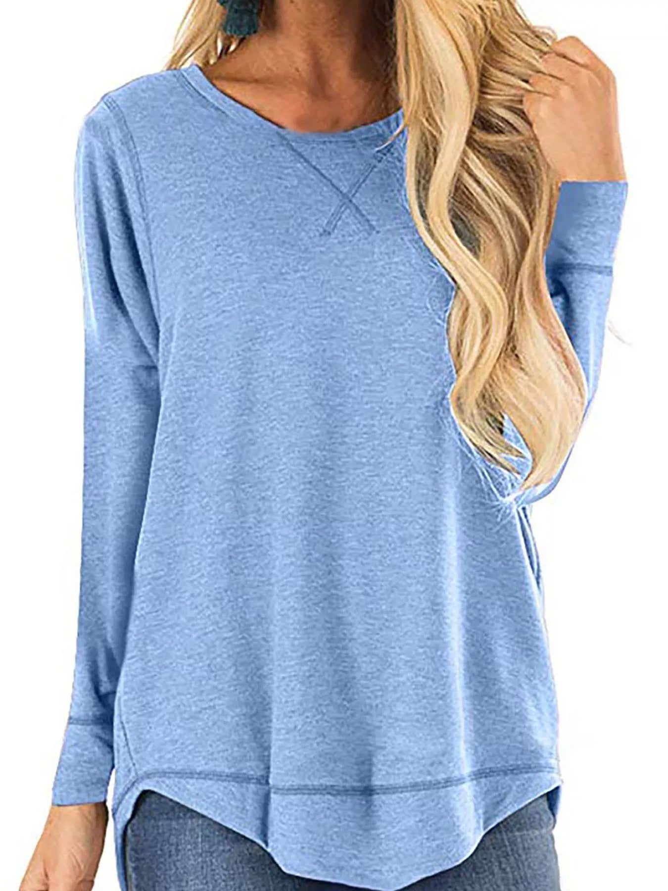 Casual Round Neck Long Sleeve T-Shirt