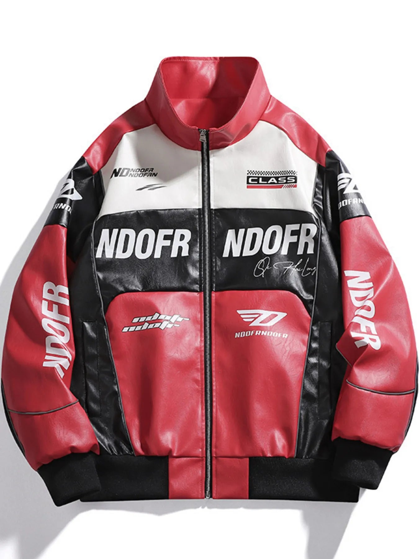 Men's Plus Size Zip Up Leather Jacket