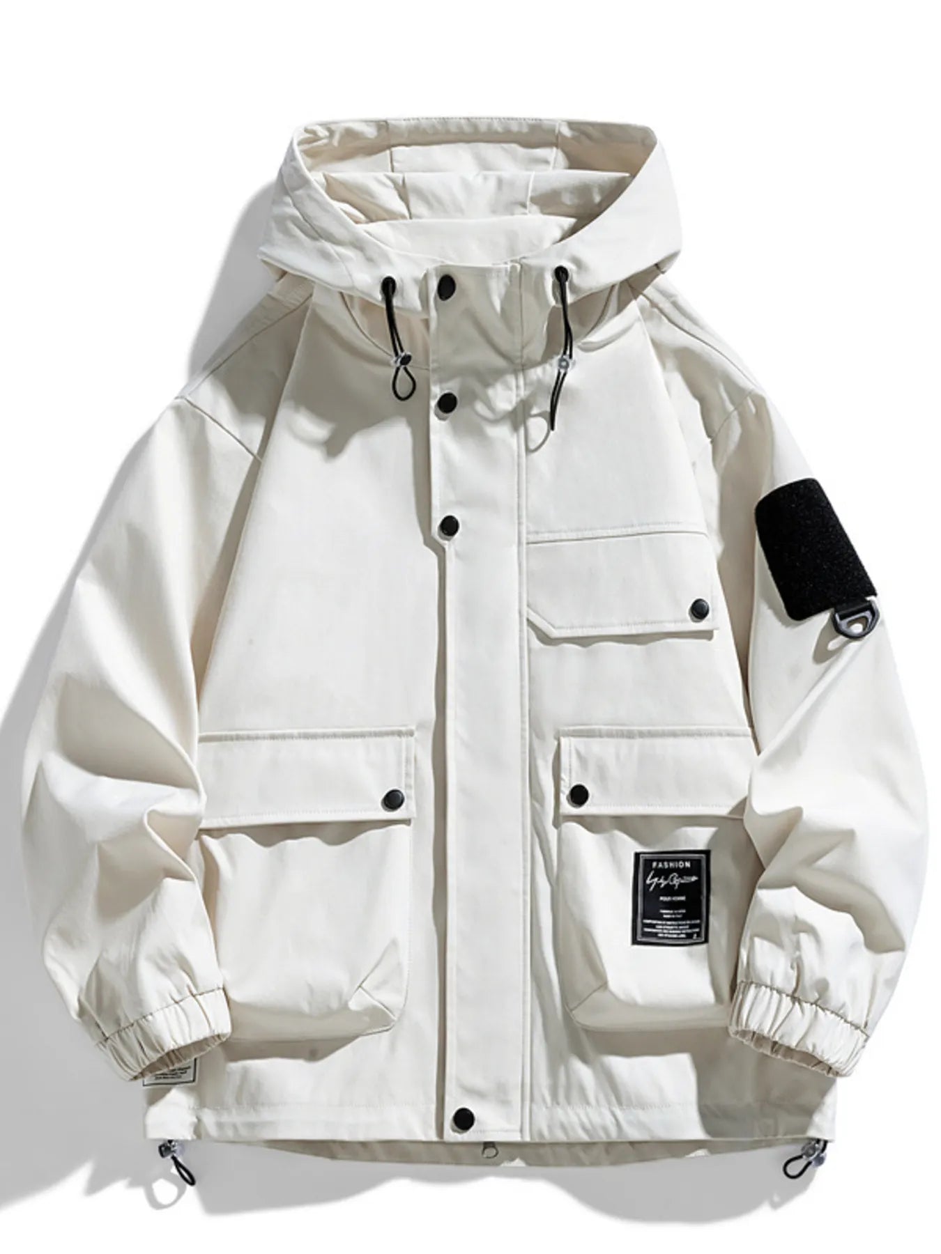 Men's Full Size Hooded Multi-Pocket Windproof Jacket Plus Size