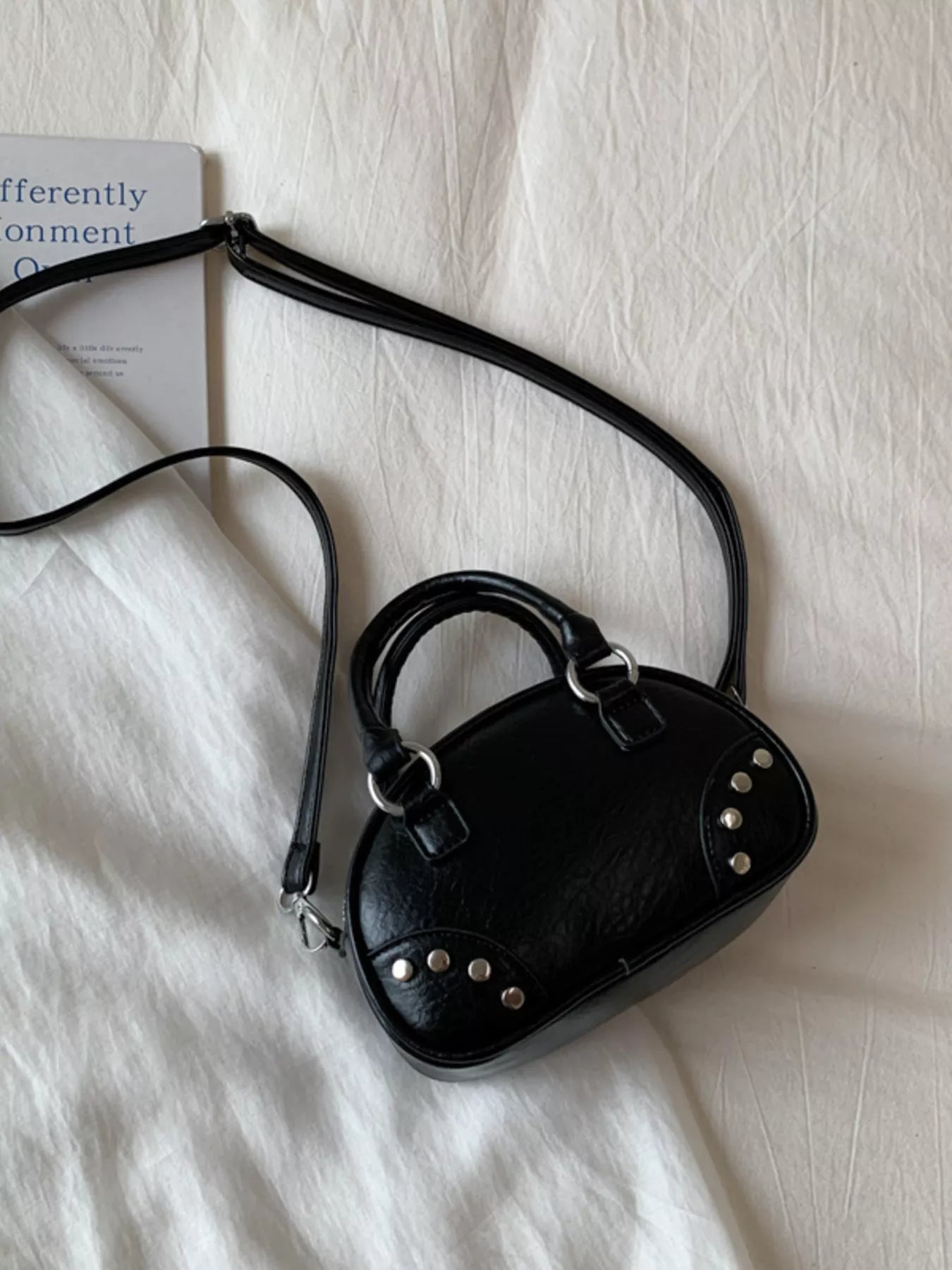 Retro Rivet Decor Crossbody Bag