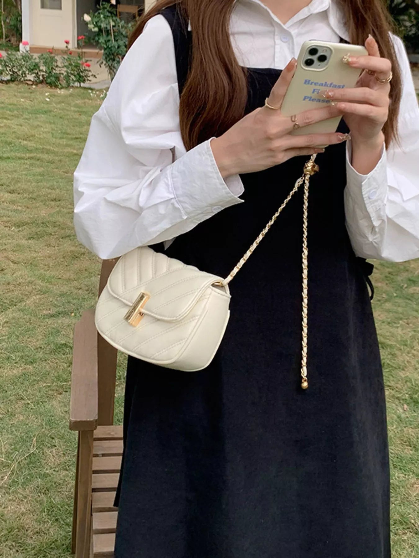 Quilted Flap Chain Crossbody Bag