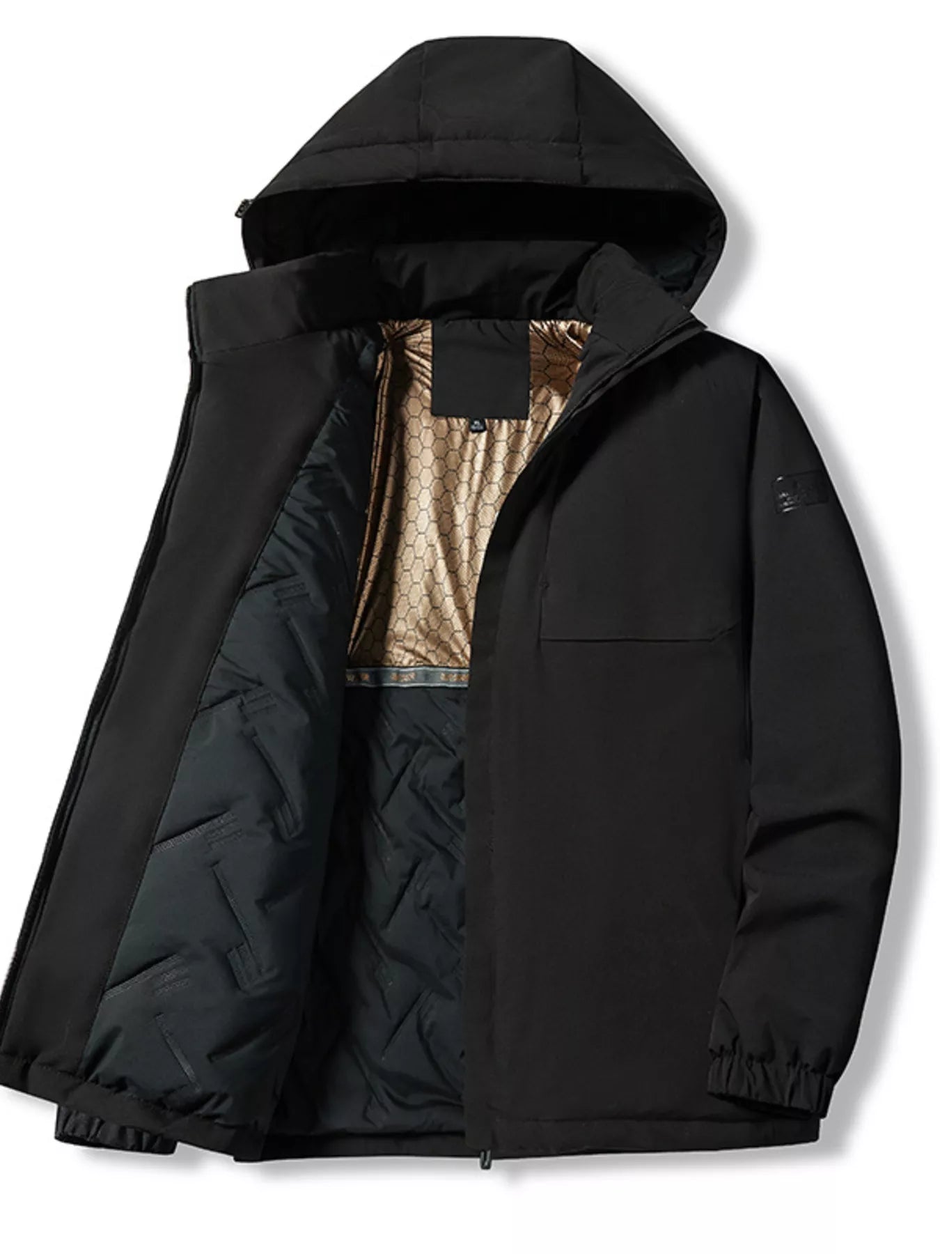 Men's Plus Size Hooded Zip Up Outdoor Jacket