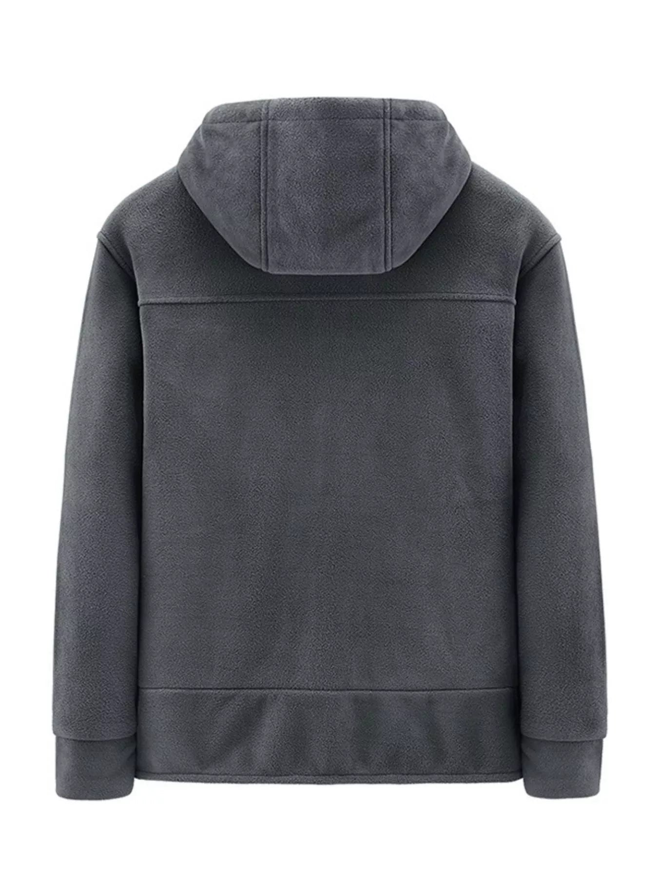 Men's Plus Size Casual Fleece Full-Zip Hooded Jacket
