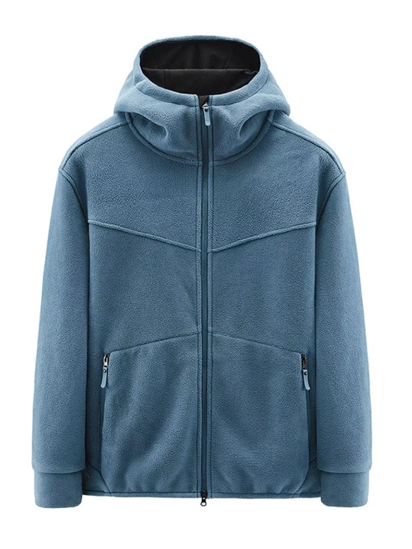 Men's Plus Size Casual Fleece Full-Zip Hooded Jacket