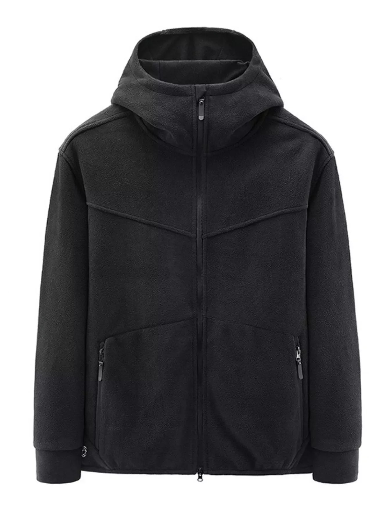 Men's Plus Size Casual Fleece Full-Zip Hooded Jacket
