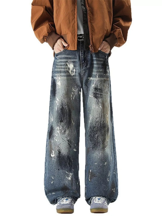 Men's Full Size Wide Leg Jeans Plus Size