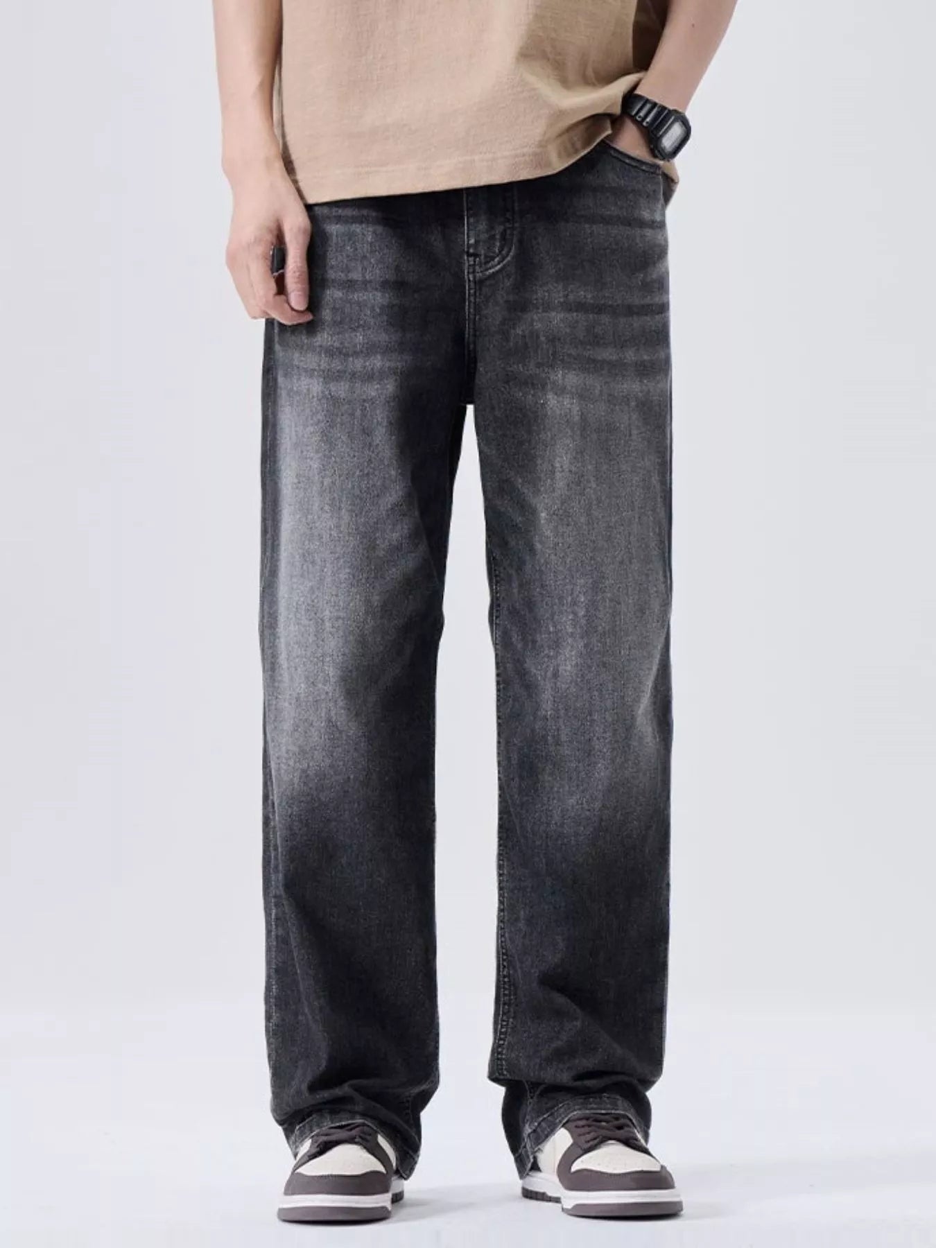 Men's Vintage Wash Wide Leg Jeans