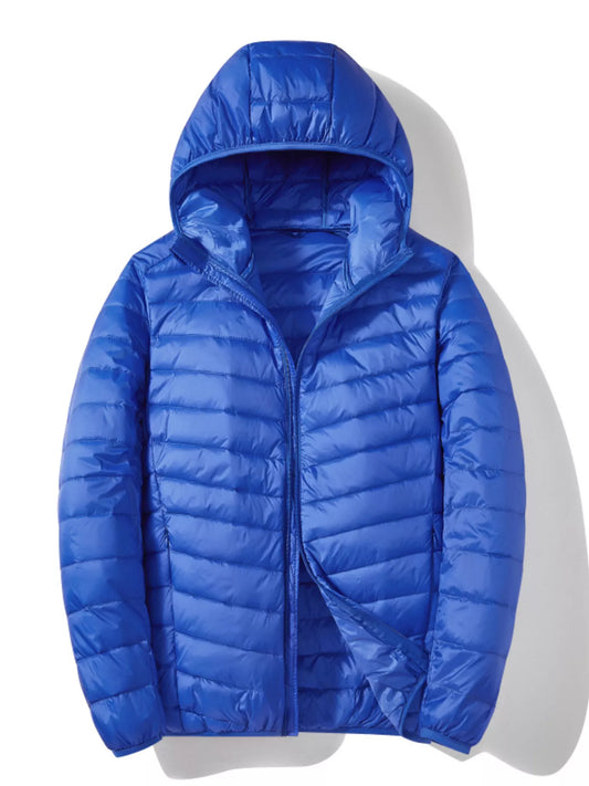 Men's Plus Size Lightweight Zip Up Puffer Jacket