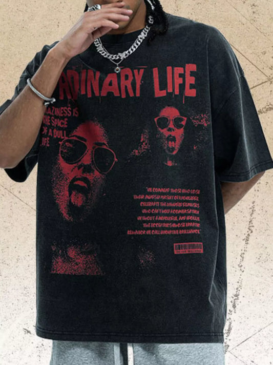 Men's Vintage Graphic Print Oversized T-Shirt
