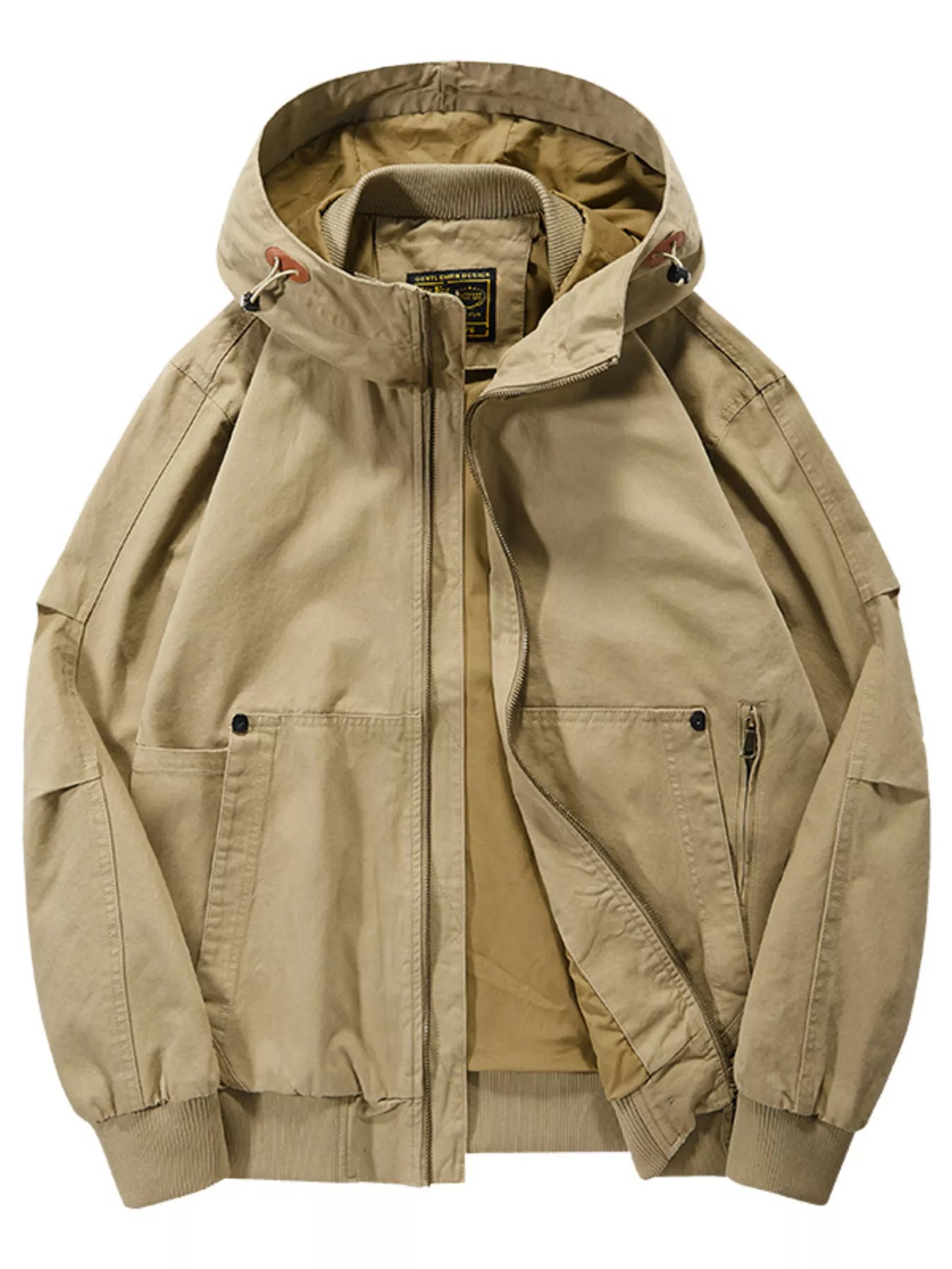 Men's Plus Size Zip Up Casual Hooded Jacket