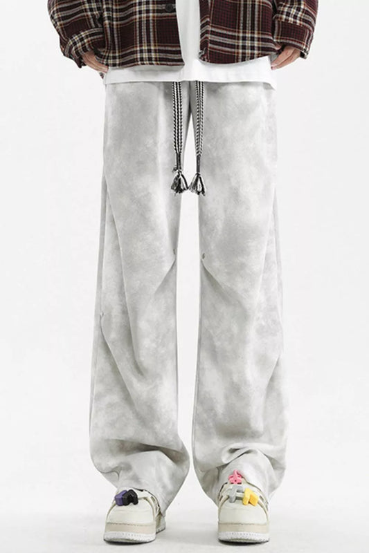 Men's Plus Size Tie-Dye Wide Leg Casual Pants