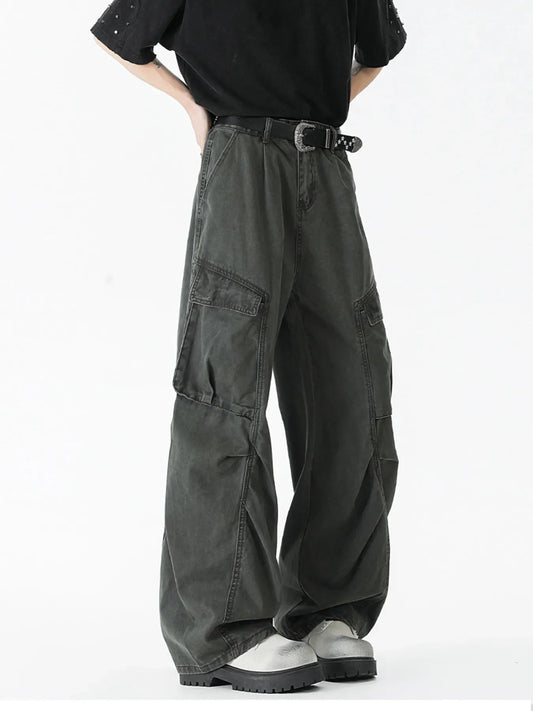 Men's Vintage Washed Cargo Jeans