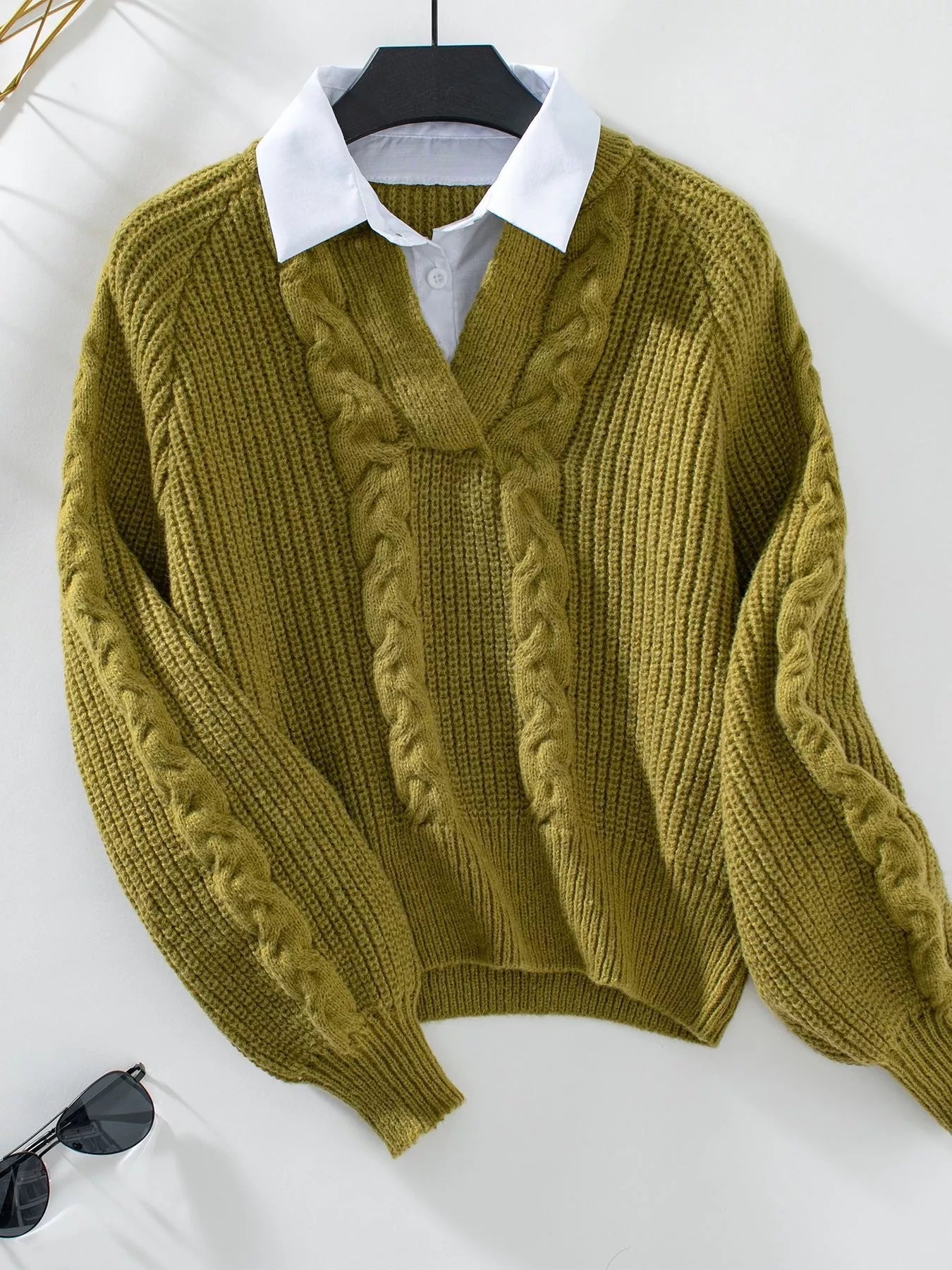 Cable Knit Long Sleeve Sweater