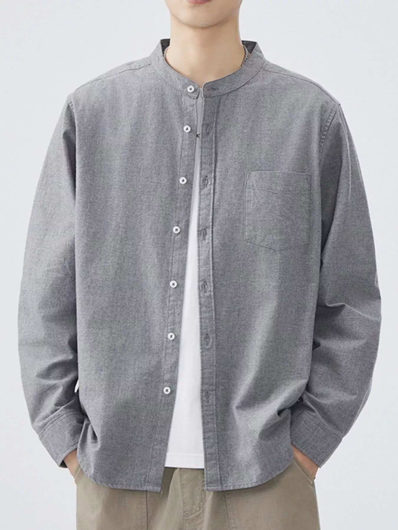 Men's Plus Size Casual Button Up Long Sleeve Shirt