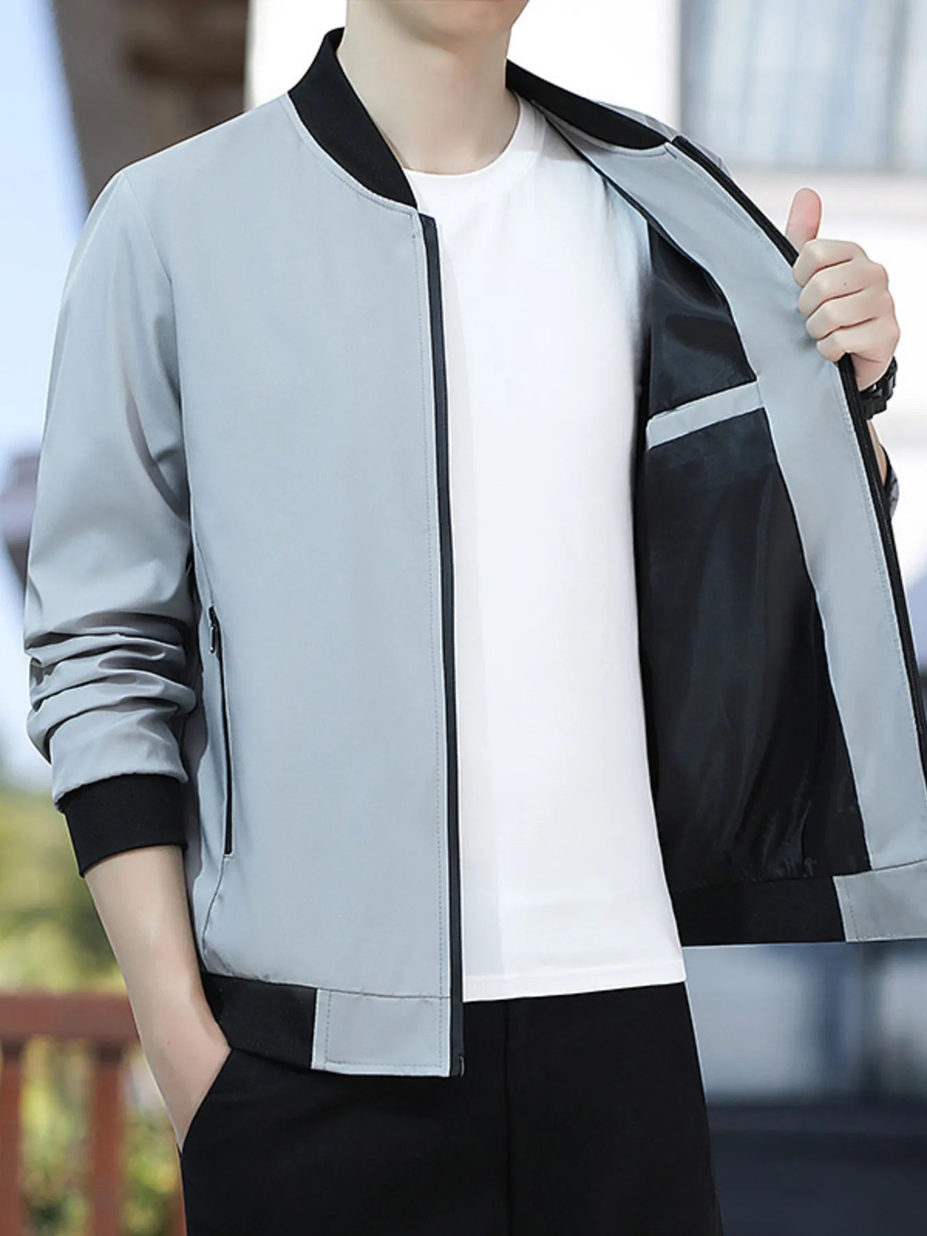 Men's Plus Size Casual Lightweight Bomber Jacket