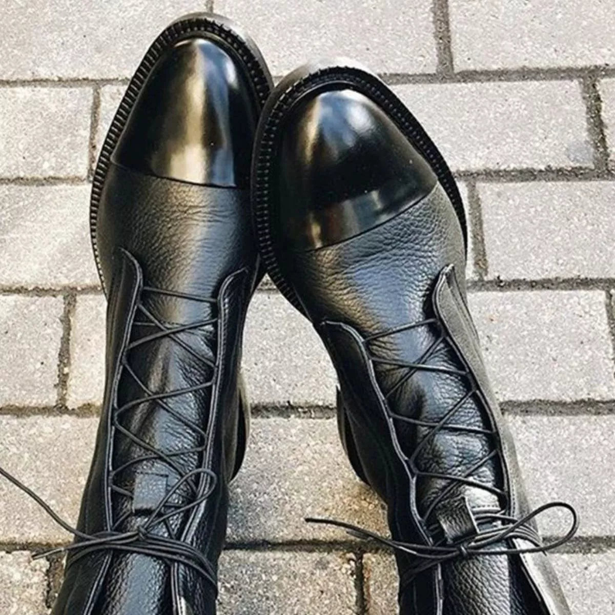Lace-Up Leather Boots