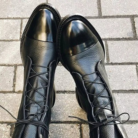 Lace-Up Leather Boots