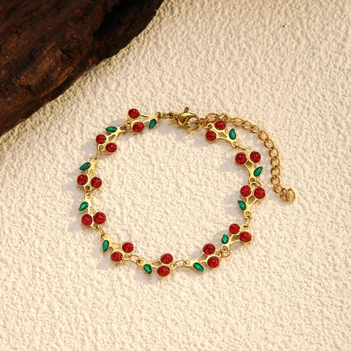 18K Gold-Plated Cherry Charm Bracelet