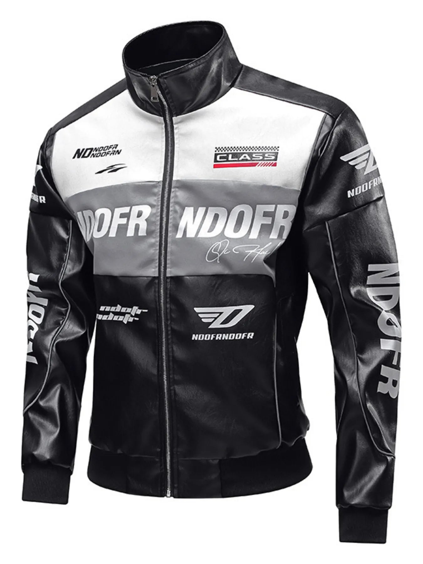 Men's Plus Size Zip Up Leather Jacket