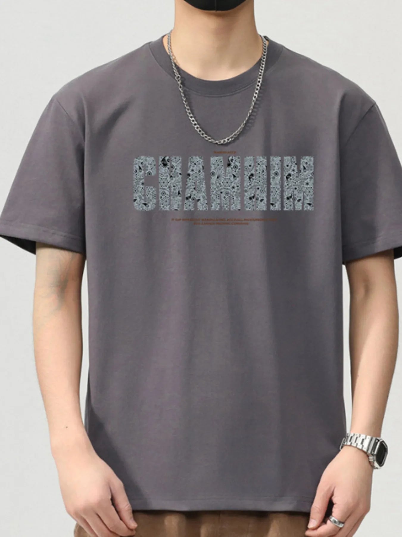 Men's Plus Size Letter Graphic Short Sleeve Casual T-Shirt