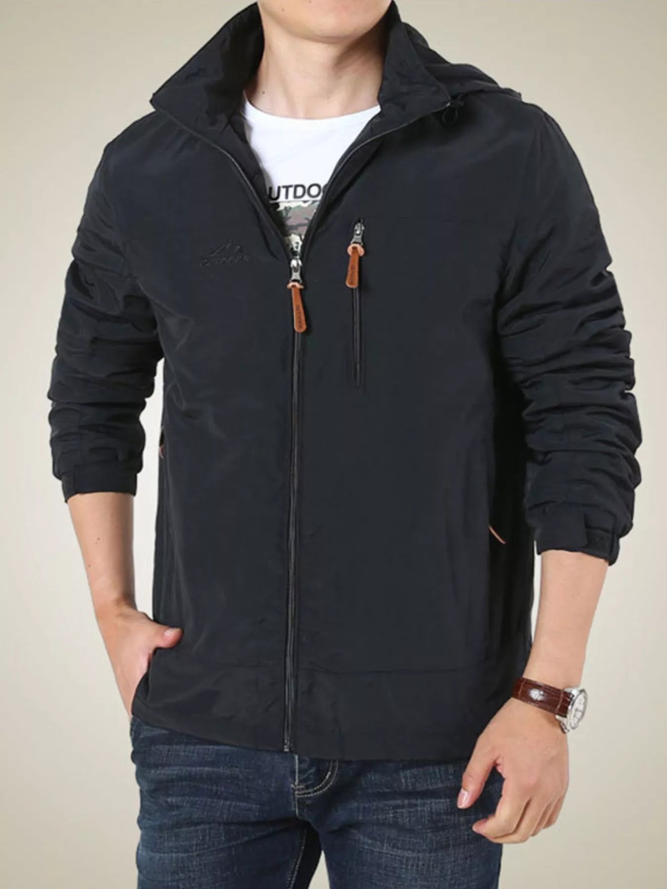Men's Plus Size Lightweight Outdoor Windproof Jacket