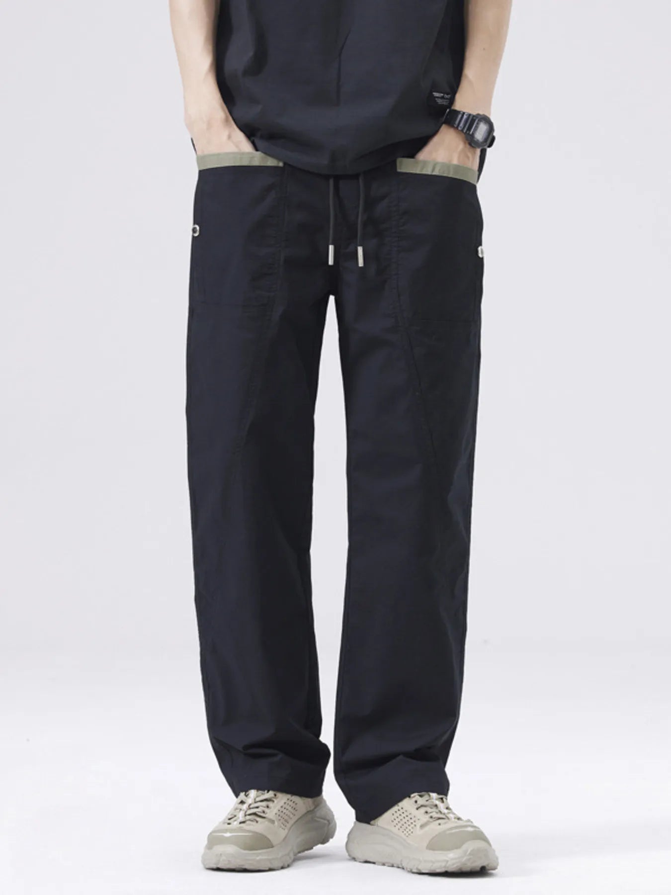 Men's Full Size Casual Drawstring Cargo Pants Plus Size