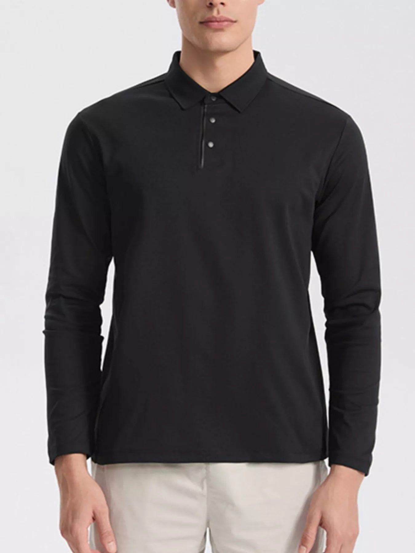 Men's Plus Size Classic Fit Long Sleeve Polo Shirt