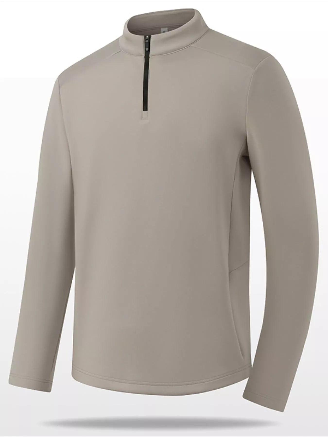 Men's Plus Size Long Sleeve Quarter Zip T-Shirt