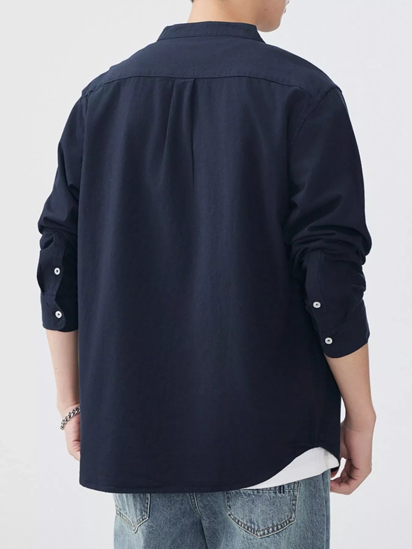 Men's Plus Size Casual Button Up Long Sleeve Shirt