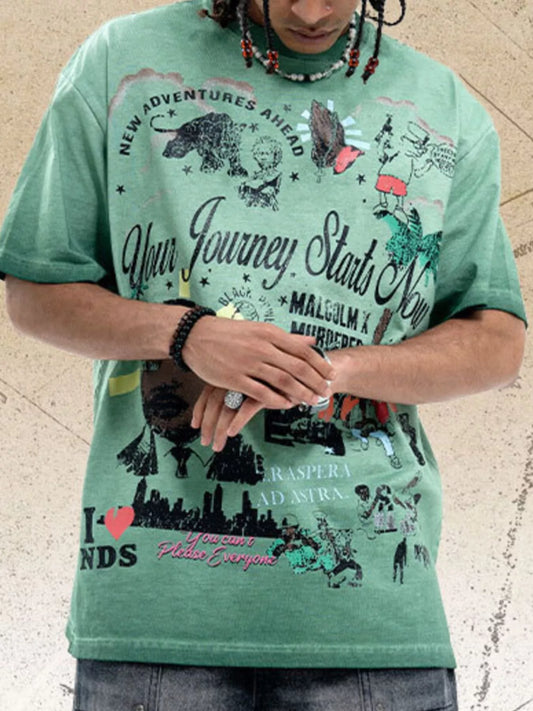 Men's Graphic Round Neck T-Shirt