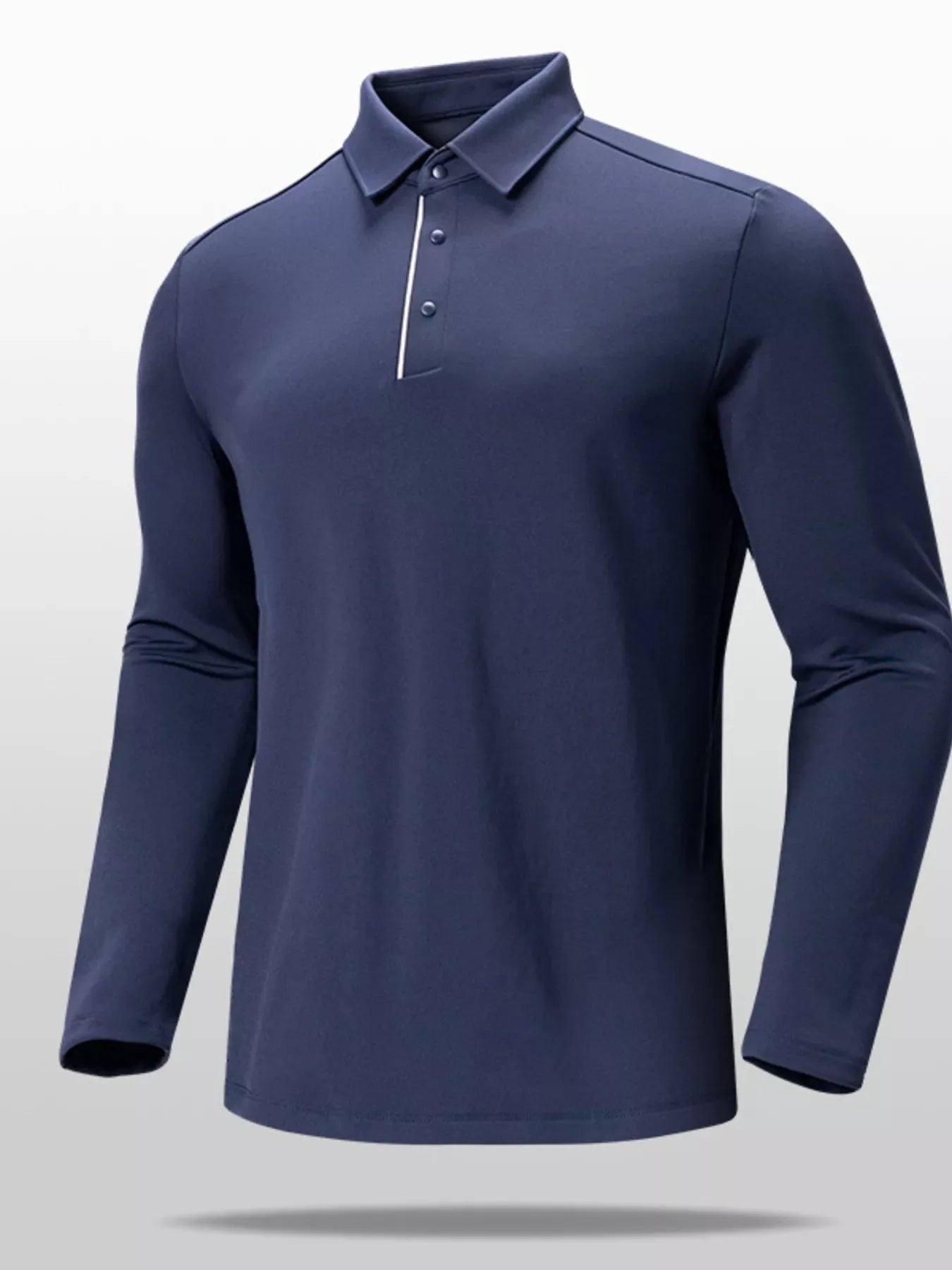 Men's Plus Size Long Sleeve Slim Fit Polo Shirt