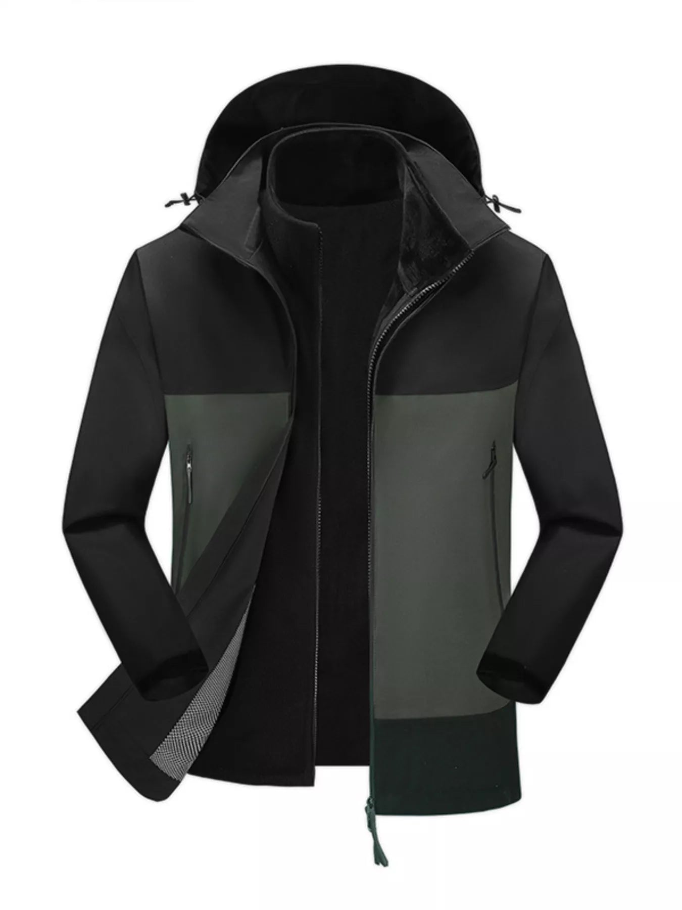 Men's Plus Size Zip Up Hooded Jacket