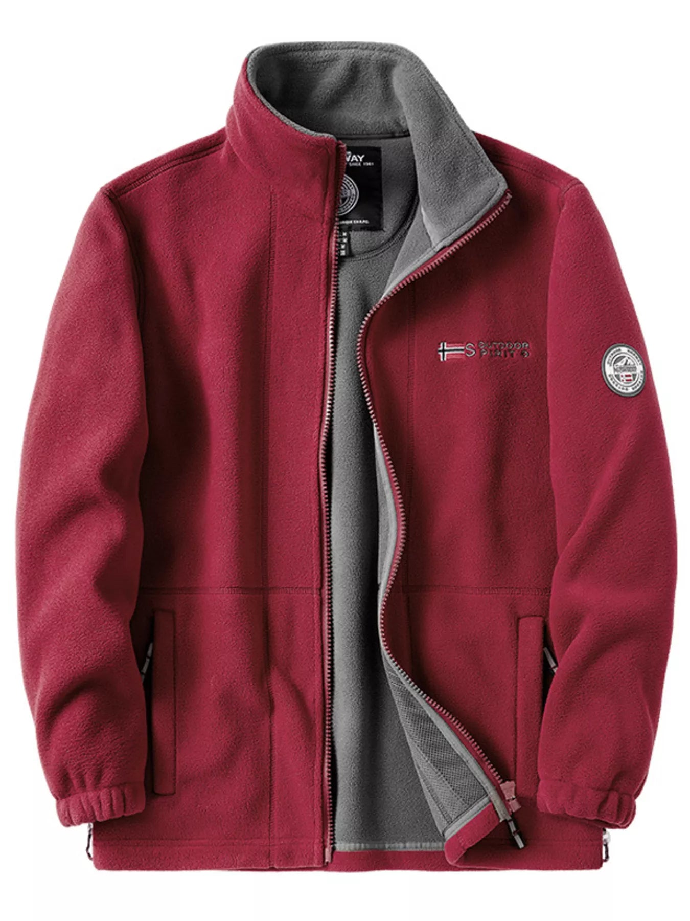 Men's Full Size Zip Up Fleece Jacket Plus Size