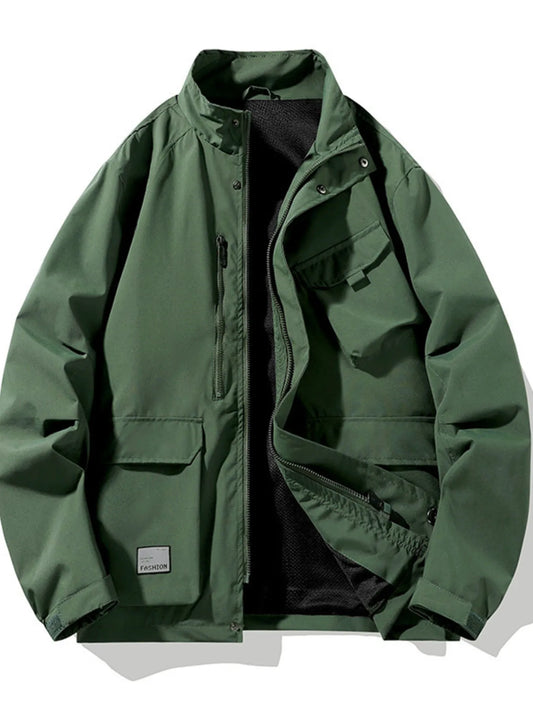 Men's Plus Size Zip Up Long Sleeve Jacket