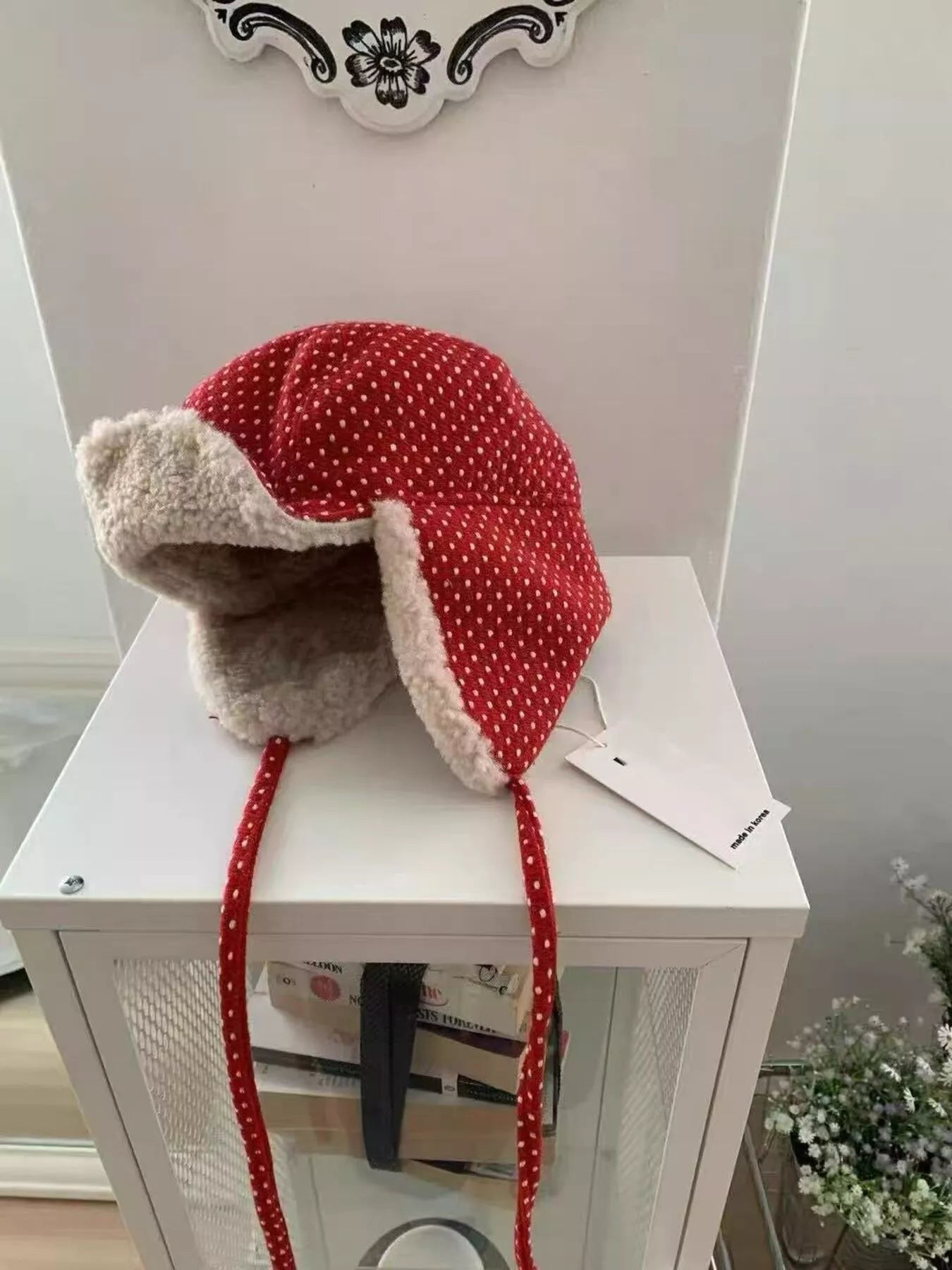 Polka Dot Fleece-Lined Hat